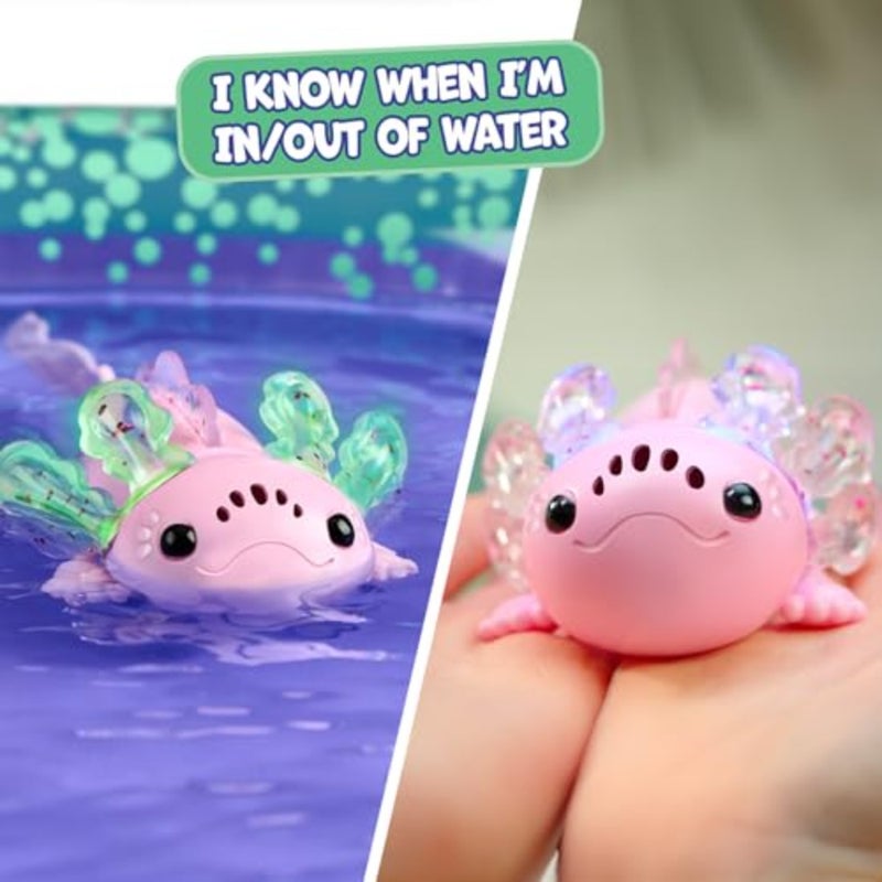 Interactive Baby Axolotl with Inflatable Pool, Alix, Swims and Lights Up in Water, Rainbow Lights Tell Your Mood Ages 5+ - Image 3