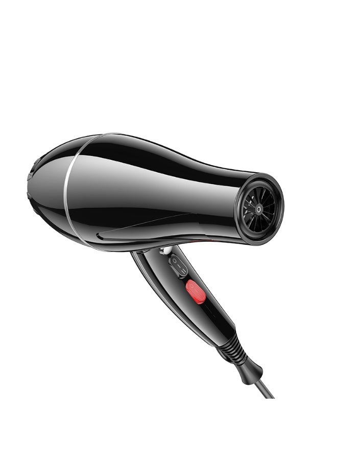 هوكو مجفف شعر Hoco HP12  - بقدرة 1450 واط – محرك عالي السرعة 36000RPM – تصميم انسيابي مع 6 مستويات حرارة وحماية مزدوجة – لون أسود - Image 1