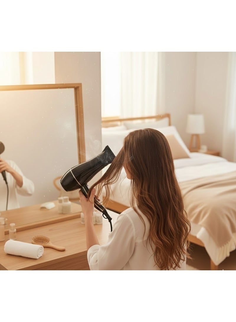 هوكو مجفف شعر Hoco HP12  - بقدرة 1450 واط – محرك عالي السرعة 36000RPM – تصميم انسيابي مع 6 مستويات حرارة وحماية مزدوجة – لون أسود - Image 5