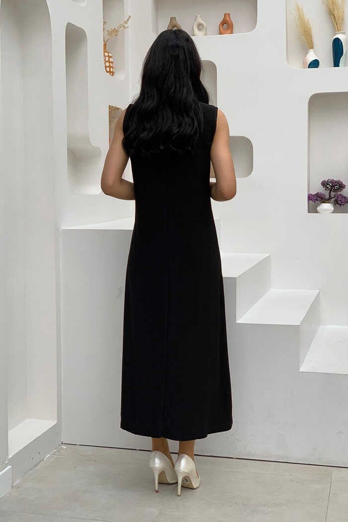 Bym Fashion Zero Sleeve Long Sandy Underwear Dress 3197 Black - Image 2