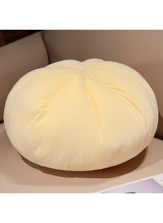 Big Baozi Pillow Back Pillow Big Meat Baozi Small Long Bag Shape Pillow Waist Pillow Sofa Bedside Pillow Sofa Cushion-Specifications:Cartoon Bun Pillow-cream Yellow Bag 45cm  - Image 1