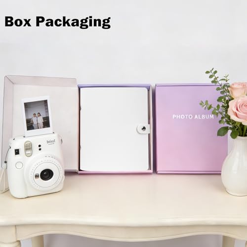 Ruibytree 320 Pockets Photo Album for Fujifilm Instax Mini LiPlay 12 11 9 8 40 41 99 Evo 7S Instant Film Camera, PU Leather Cover Photo Book for Polaroid 2x3 Pictures, Clay White - Image 4