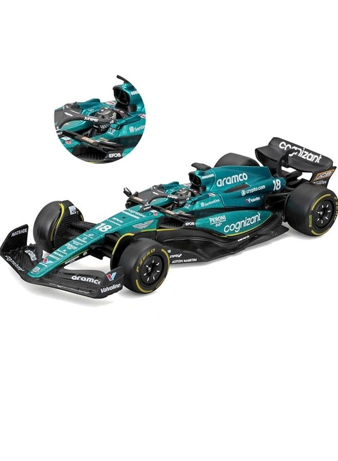 general New 2023 1/43 F1 AMR23 #18 Stroll Alloy Racing Formula 1 Aston Martin Model Adult Automatic Model Hardcover Collector's Edition - Image 1