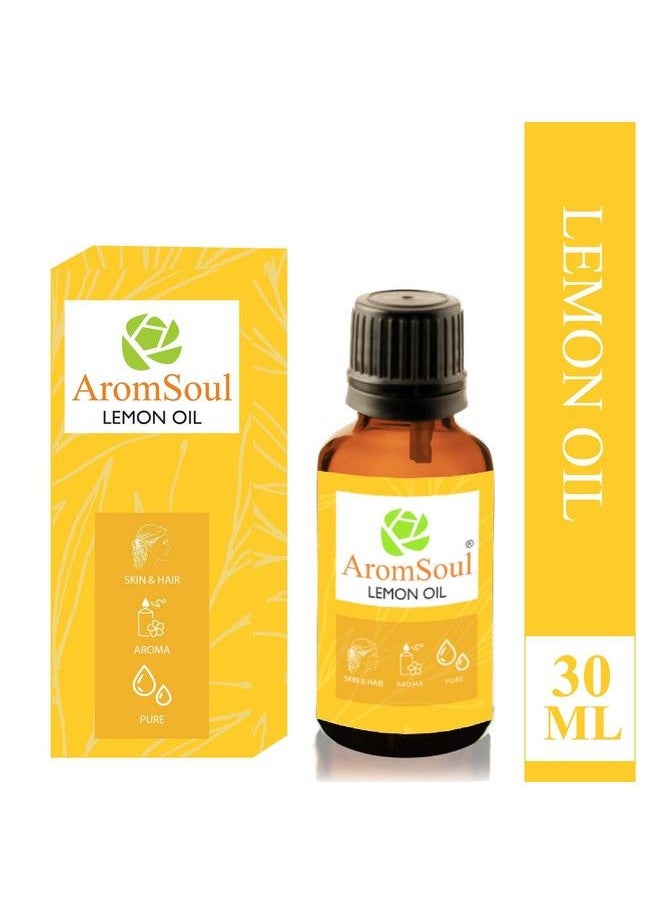Aromsoul - 100% Pure & Natural Lemon Oil 30 Ml ; Cold Pressed ; Therapeutic Grade ; For Face Skin & Hair Care ; Pigmentation Whitening Dandruff & Aromatherapy - Image 1