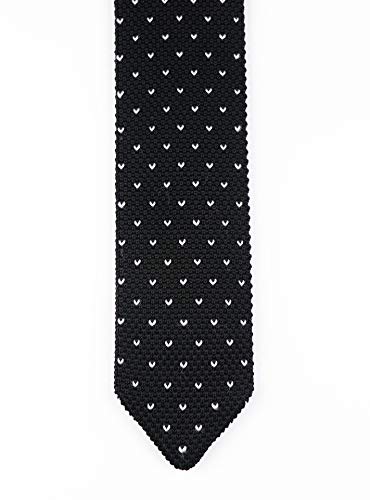 Secdtie Mens Knit Black and White Ties Modern Basic Designed Sweater Casual Silk Necktie - Image 3