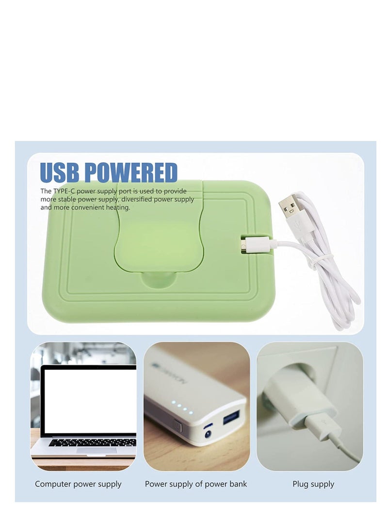 Y&D - Baby Wipes Heater Wipe Warmer for Babies Comfort and Dispenser USB Wet Portable Diaper Temperature Control Green - Image 1