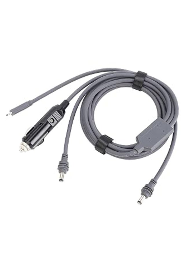 كابل طاقة تيار مستمر 3 في 1 من ستارلينك لـ Starlink Mini، مع USB C وشاحن سيارة، 3 متر، رمادي - Image 1