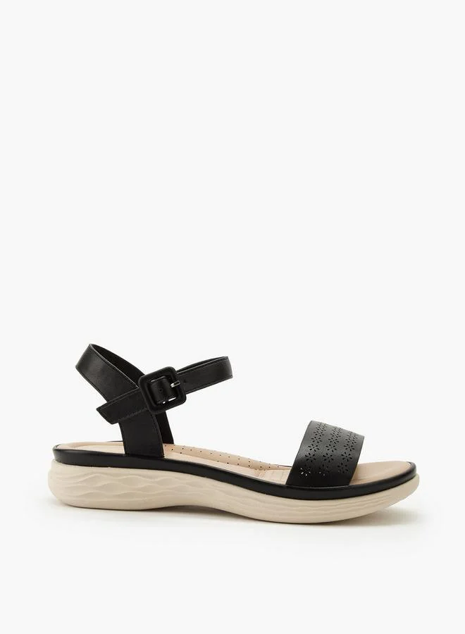 Le Confort BLACK Women Perforated Detail Sandals for Women | Best Price UAE