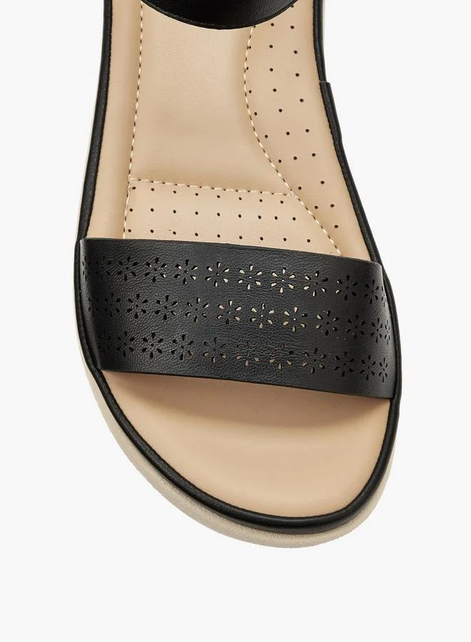 Le Confort BLACK Women Perforated Detail Sandals for Women | Best Price UAE