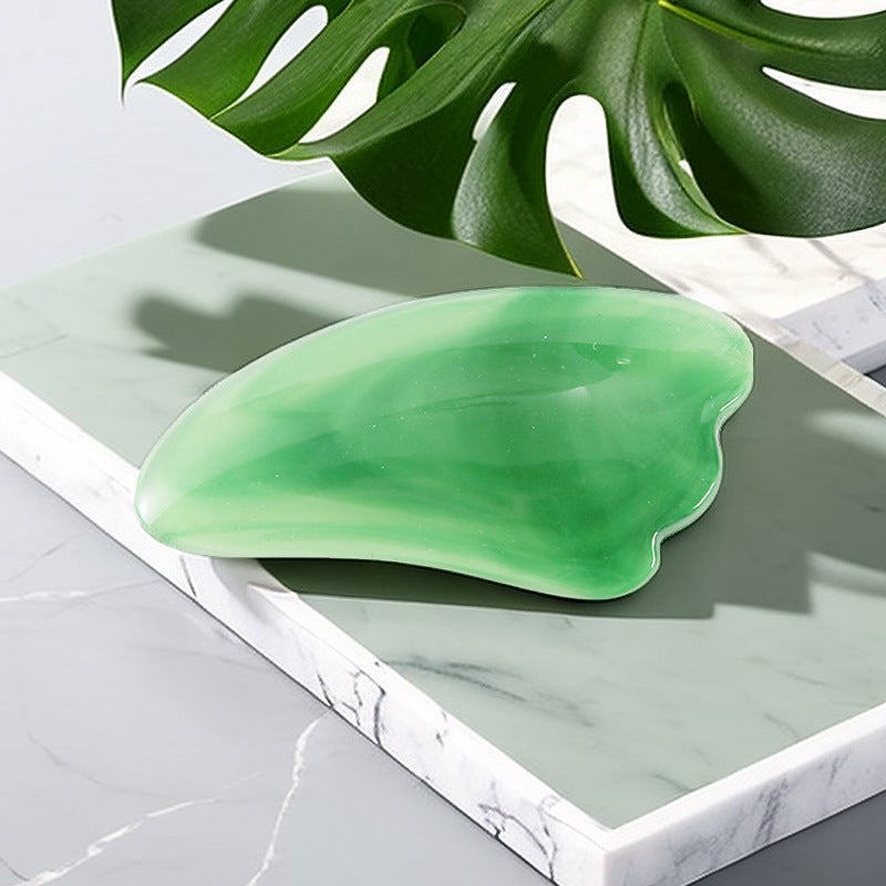 Loquat Facial Resin Gua Sha Scraping Stick Triangle 【emerald green】】