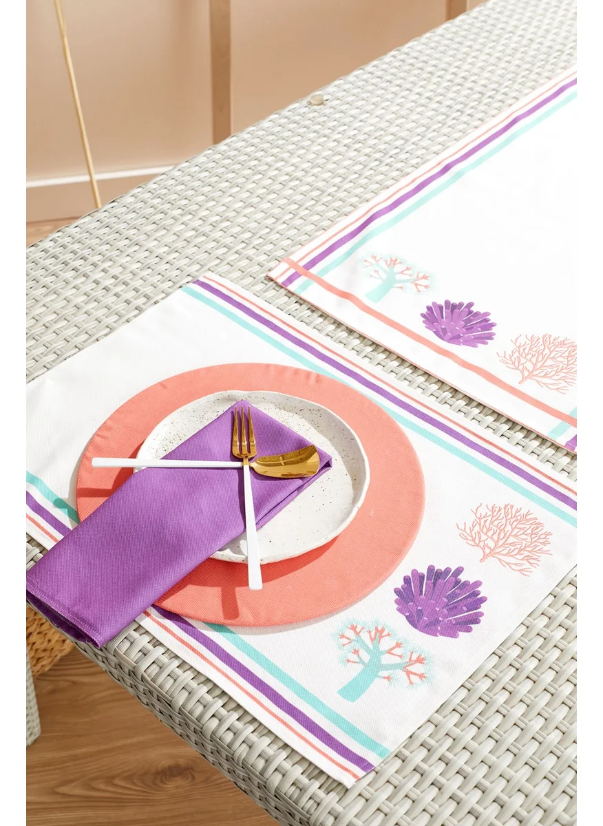 Ays Home 4-Piece Coral Pattern Placemat Set