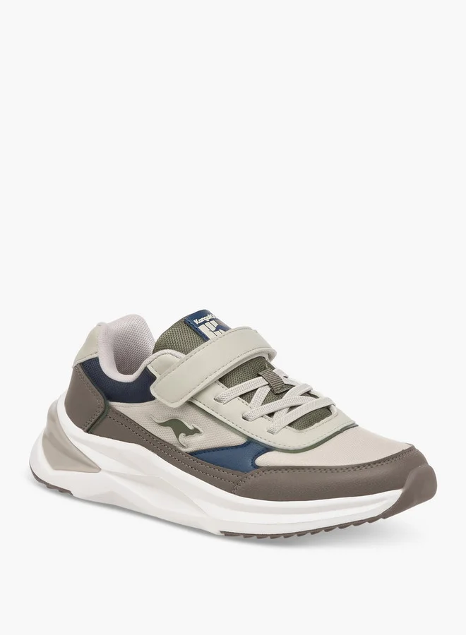 كانغاروس Boys' Panelled Sports Shoes with Hook and Loop Closure