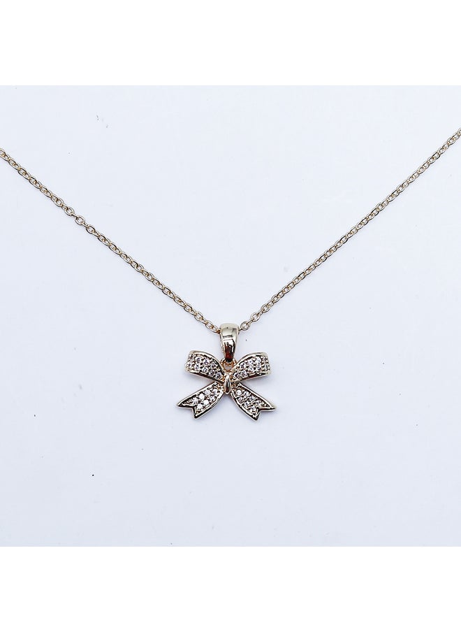 FLUFFY Bow Tie Soft Necklaces Of Fluffy Women's Accessories-Gold  - Image 2