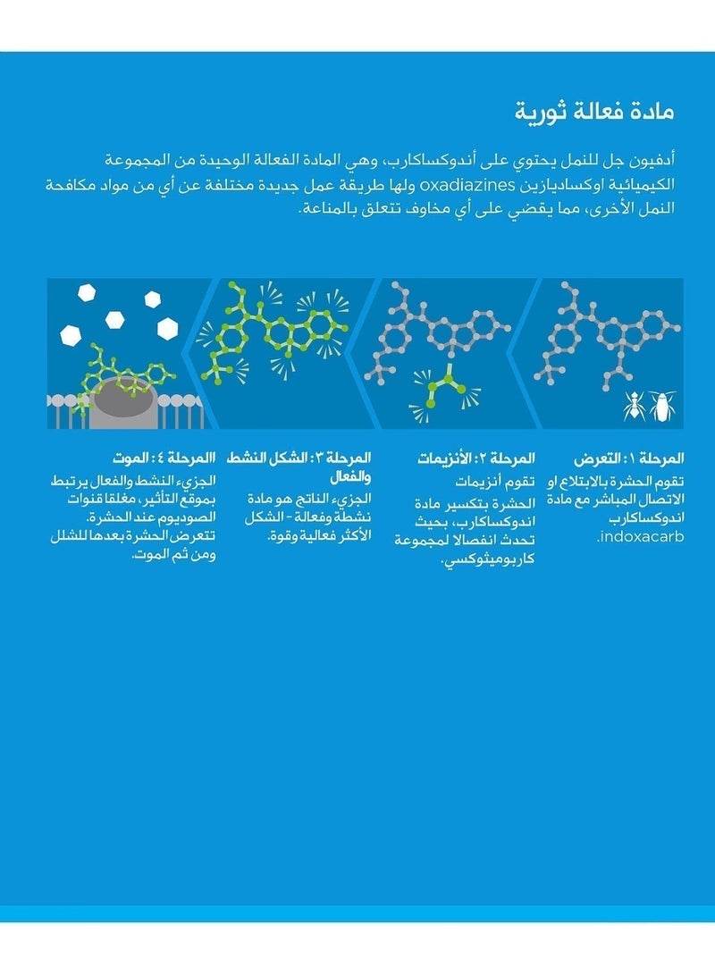 أدفيون جل طعم للصراصير أدفيون الأصلي صناعة امريكية إبرة مع مكبس ورأس دبوس - Image 2
