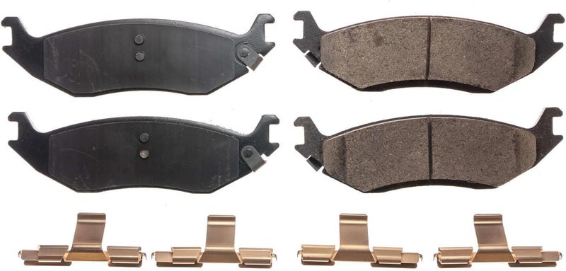 POWERSTOP Rear Brake Pads For Chrysler Aspen 2007-09 |Dodge Durango 2003-09 |Ram 1500 2002-10 |Ram 1500 Van 2003 |Ram 1500 2011-18 - Ceramic Brake Pads With Installation Hardware, 17-898 - Image 2