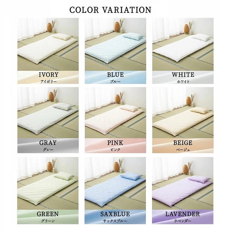 EMOOR Zip Cover for Japanese Futon Mattress PRESSO Twin/Twin XL Made in Japan 100% Cotton (White), Zipper-Closure Tatami Floor Sleeping Mat Protector - Image 5