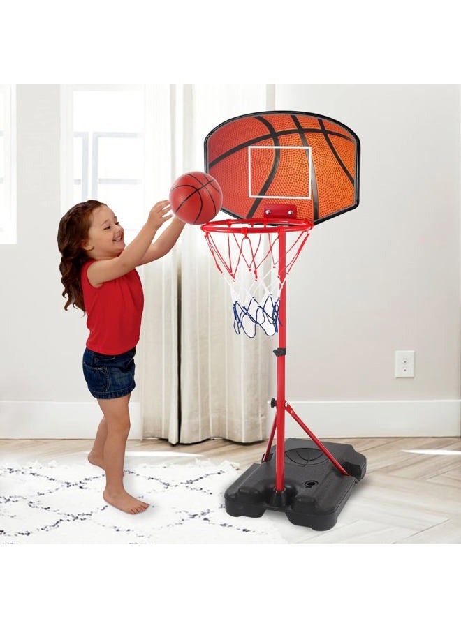 Hieoby Kids Basketball Hoop for 1 2 3 4 5 6 Year Old Stand Adjustable Height 3.5ft-5.5ft Toddler Indoor Mini Basketball Hoops Goal Ball Games Toys for Girl Boy Age 1-3 2-4 3-5 - Image 3