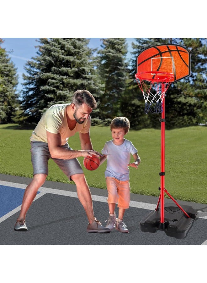 Hieoby Kids Basketball Hoop for 1 2 3 4 5 6 Year Old Stand Adjustable Height 3.5ft-5.5ft Toddler Indoor Mini Basketball Hoops Goal Ball Games Toys for Girl Boy Age 1-3 2-4 3-5 - Image 5