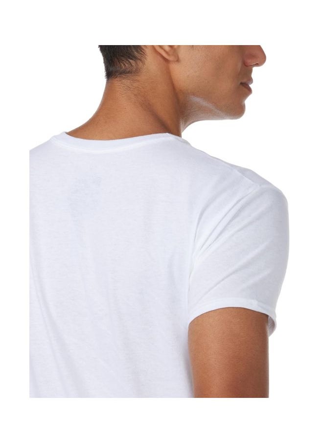 Hanes تي شيرت Hanes رجالي مكون من 3 قطع بدون علامة ورقبة دائرية، أبيض كبير  - Image 4
