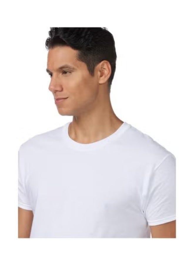 Hanes Mens 3 Pack Tagless Crew Neck T Shirt White Large - Image 3