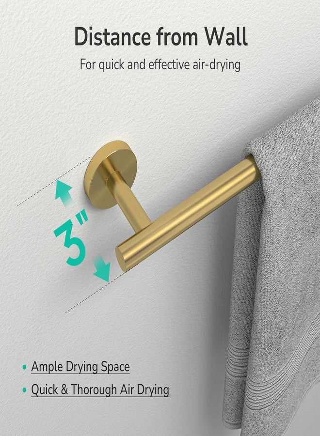 USHOWER Brushed Gold Hand Towel Bar, 9-Inch Towel Racks for Bathroom Wall-Mounted, SUS304 Stainless Steel Towel Rod (Total Length 11-Inch) - Image 5