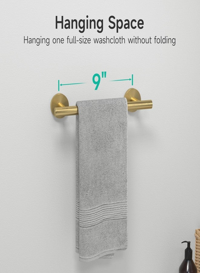 USHOWER Brushed Gold Hand Towel Bar, 9-Inch Towel Racks for Bathroom Wall-Mounted, SUS304 Stainless Steel Towel Rod (Total Length 11-Inch) - Image 4
