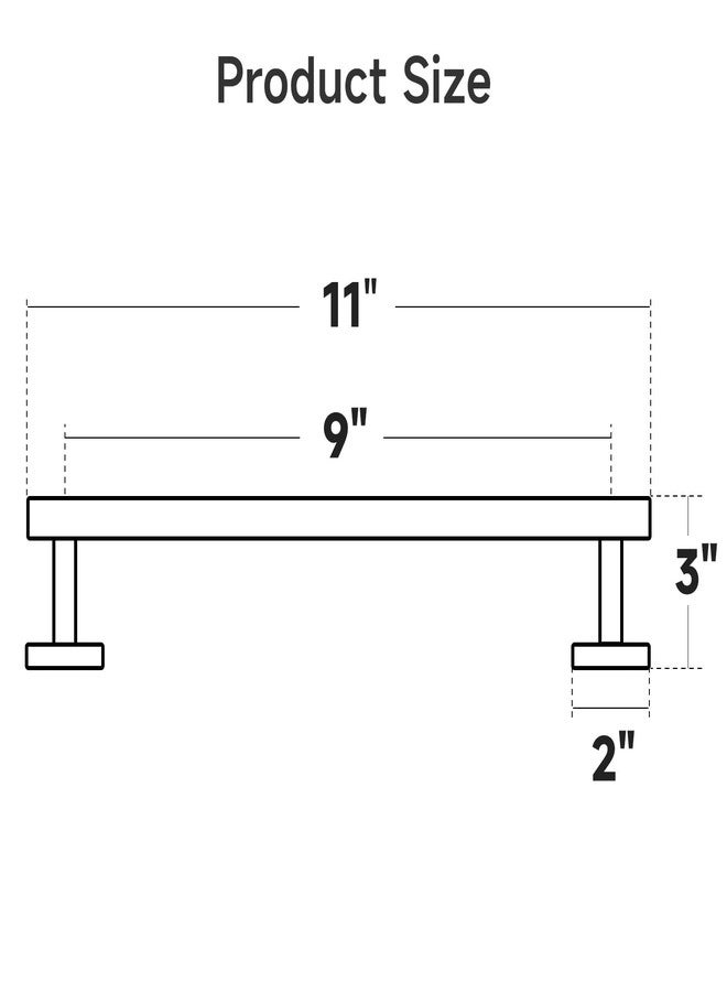 USHOWER Brushed Gold Hand Towel Bar, 9-Inch Towel Racks for Bathroom Wall-Mounted, SUS304 Stainless Steel Towel Rod (Total Length 11-Inch) - Image 2