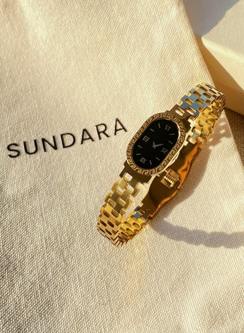 SUNDARA Elegant Watch-style 18K Gold Plated Bracelet, Titanium Steel Bangle for Women and Girls with Luxury Gift Box, Ideal Gift for Valentine's Day, Anniversaries, Birthdays, Graduations, New Year's Day, Mother's Day - Image 2