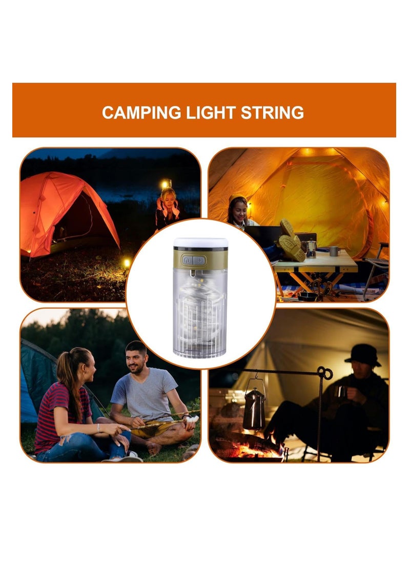 KASTWAVE - Camping Light String, Tent String Lights, 2 in 1 LED Rechargeable Flashlight and Warm Light Camping Light, Romantic Water Resistant RV String Lights, Outdoor Portable Tent Atmosphere Decoration Light - Image 1