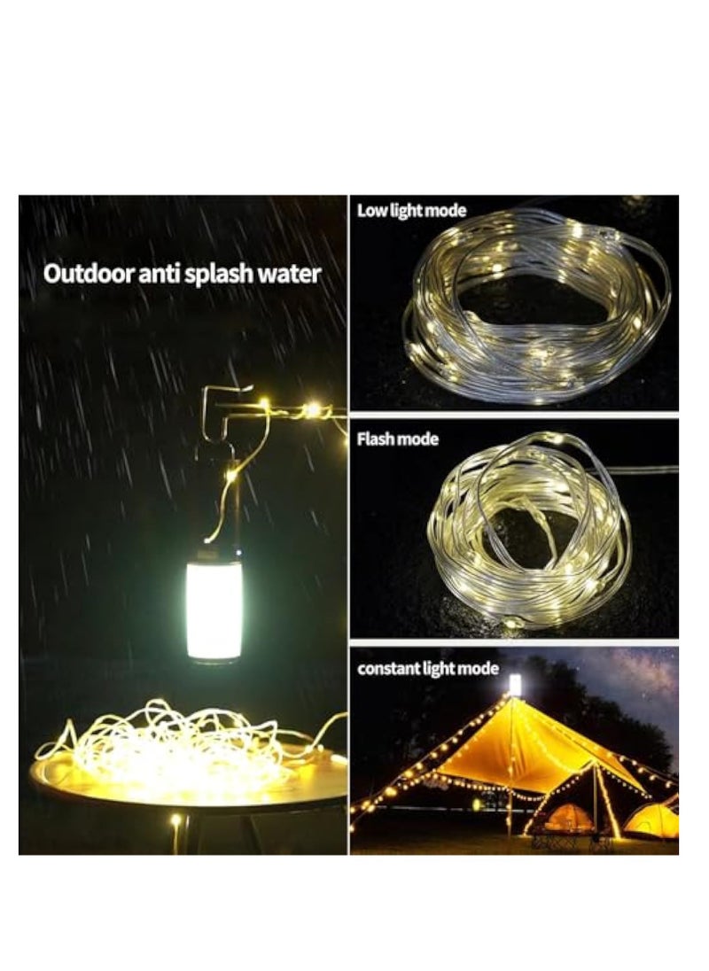 KASTWAVE - Camping Light String, Tent String Lights, 2 in 1 LED Rechargeable Flashlight and Warm Light Camping Light, Romantic Water Resistant RV String Lights, Outdoor Portable Tent Atmosphere Decoration Light - Image 1