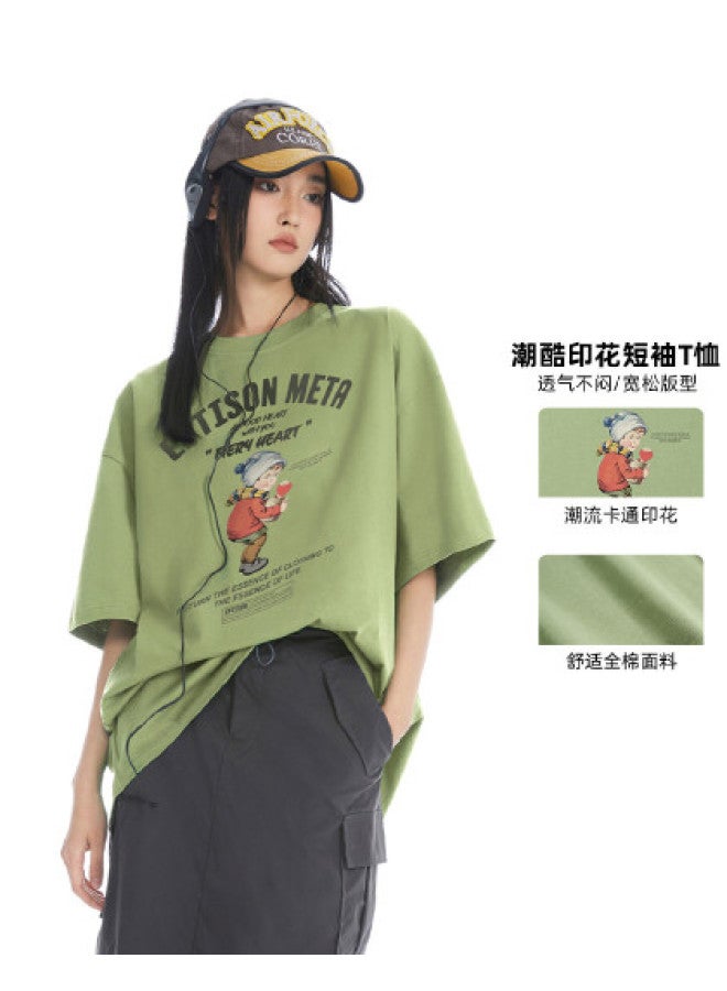 EPTISON cartoon Print Trendy & Versatile Unisex Short Sleeve T-shirt For Men/women - Summer Couple Outdoor Sports Tee - Image 1