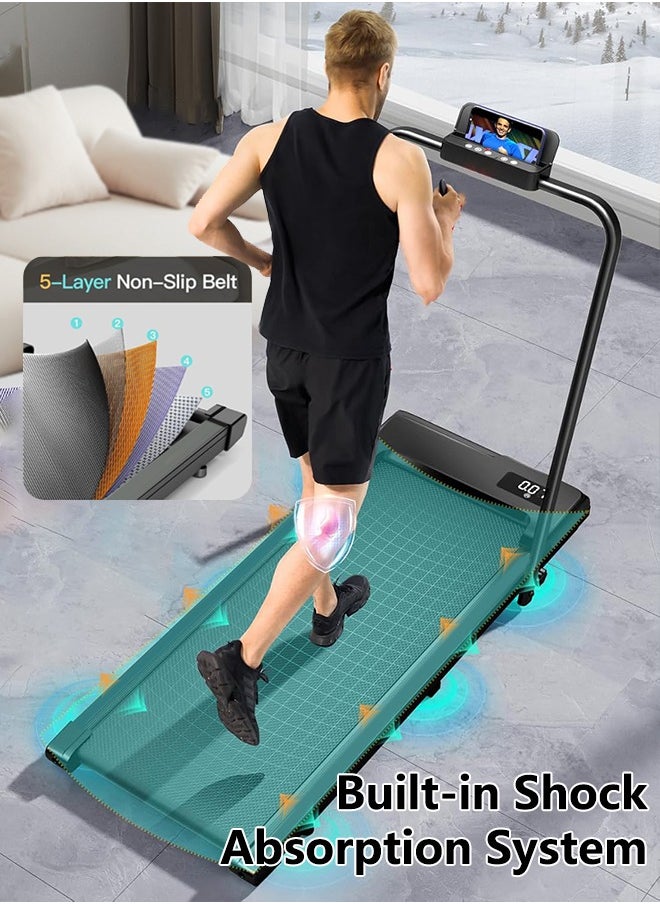 Walking Pad Treadmill, Under Desk Treadmill for Home Office, 3 in 1 Portable Folding Treadmills, 265lbs Capacity 2.5HP Low-Noise Walking Pad for Walking Jogging Running