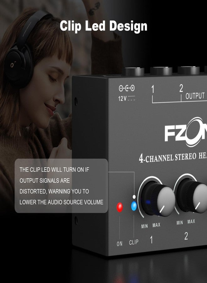 FZONE 4-Channel Stereo Headphone Amp Portable Headphone Amplifier with Higher-Fidelity Sound - Image 3
