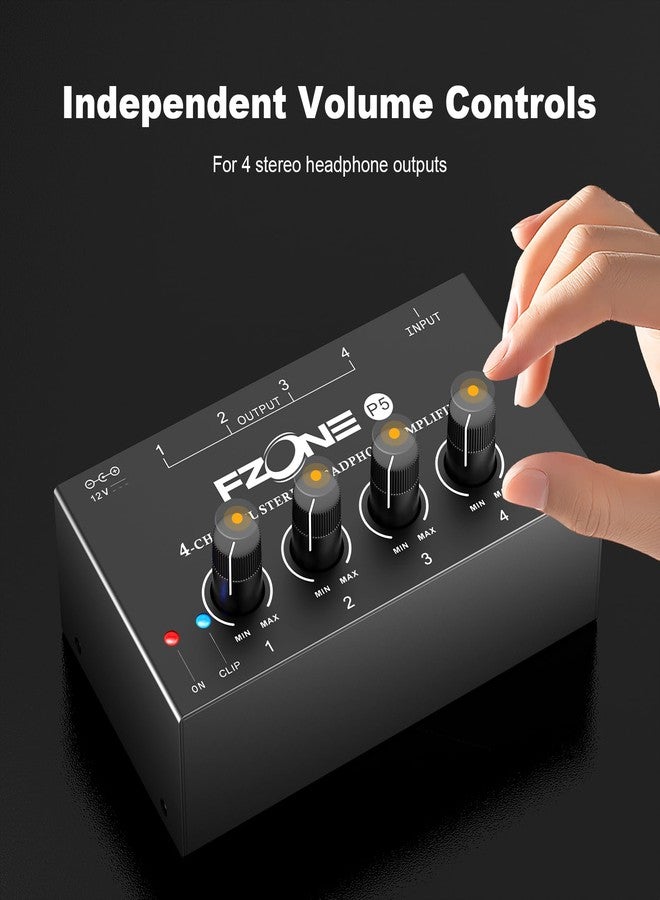 FZONE 4-Channel Stereo Headphone Amp Portable Headphone Amplifier with Higher-Fidelity Sound - Image 4