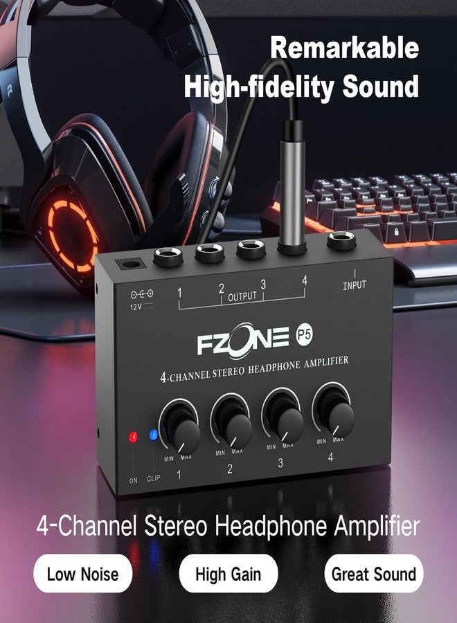 FZONE 4-Channel Stereo Headphone Amp Portable Headphone Amplifier with Higher-Fidelity Sound - Image 2