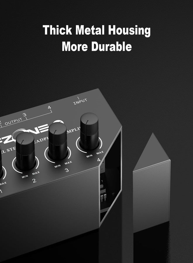 FZONE 4-Channel Stereo Headphone Amp Portable Headphone Amplifier with Higher-Fidelity Sound - Image 5