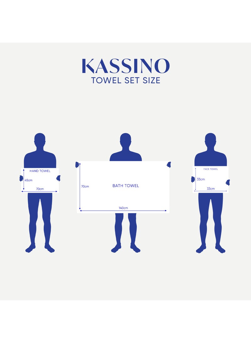 كاسينو Kassino 8 Piece Towels Set - 100% Combed Cotton Includes 2 Bath, 2 Hand & 4 Face Towels, Soft & Quick-Dry, Highly Absorbent, Double Stitched Hotel Towels Quality | Clarinet - Image 5