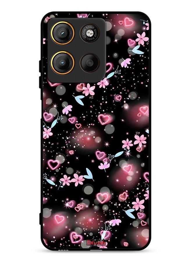 Tolwak Motorola Moto G15 Protective Case Cover Small Hearts And Flowers