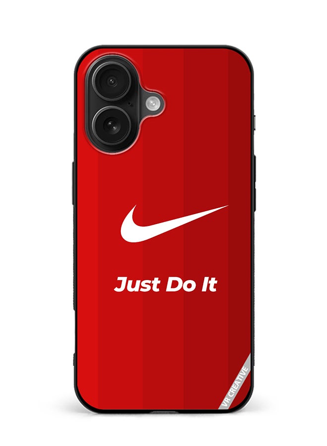 Protective Case Cover For Apple iPhone 16 Plus Nike Logo Red Design Multicolour