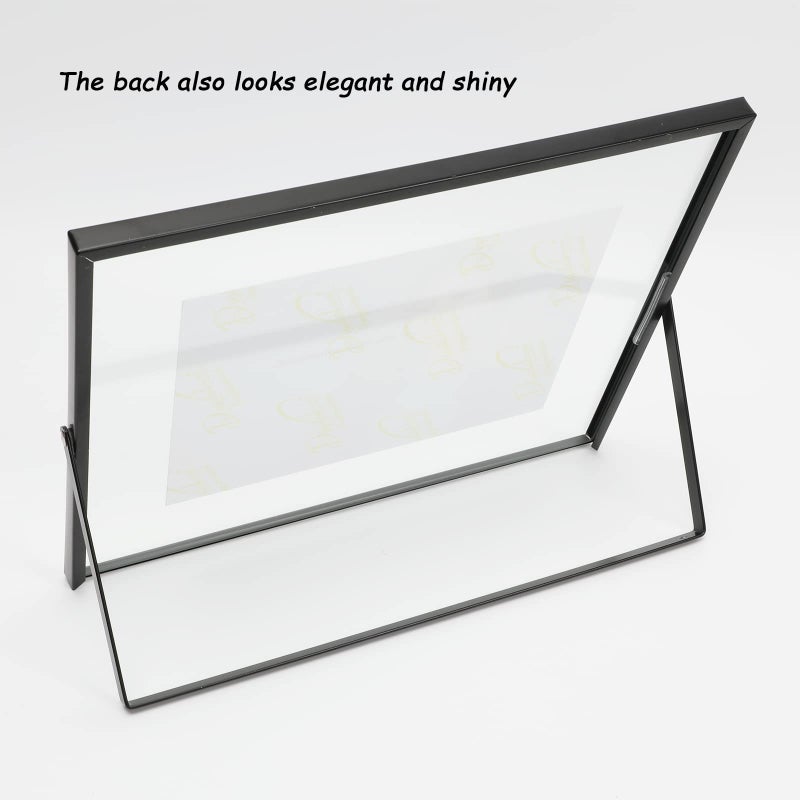 AhaGo Black Floating Frame (8""x10""  Horizontal)  2 Set  For Picture 7x9  6x8  5x7  Tabletop Shelf Photo Frames  Classy Gift For Festival  Wedding  Home or Office D?cor - Image 4