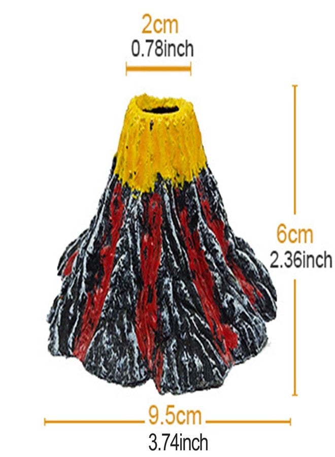 Moonorange طقم تزيين حوض السمك مون أورانج بفقاعات الهواء، ومجموعة أحجار تهوية لحوض السمك، وزينة بركان واقعية مع جميع الملحقات. (طقم بركان - صغير) - Image 2