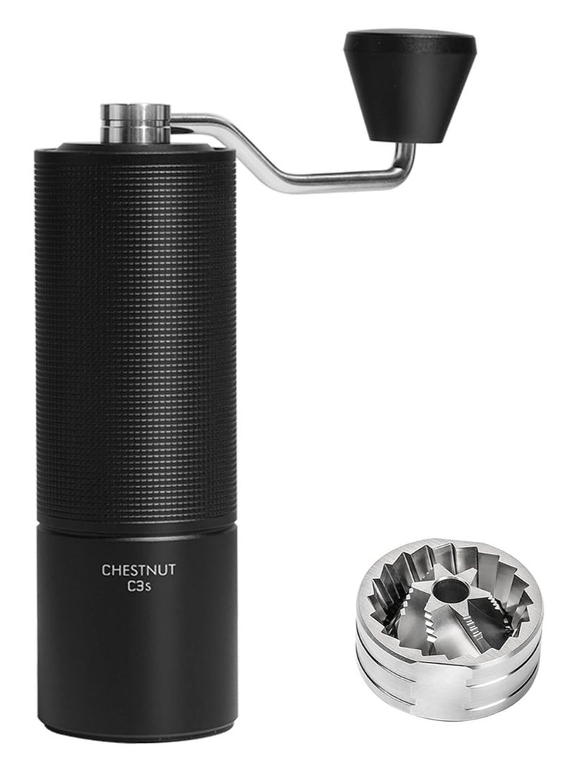 TIMEMORE C3S Manual Coffee Grinder with CNC Stainless Steel Conical Burr Capacity 25g, Internal Adjustable Setting, Double Bearing Positioning for Travel, Camping, Gift Chestnut (Black) - Image 1