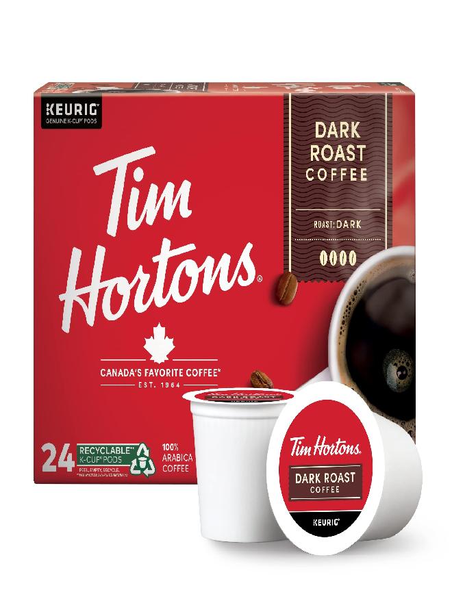 Tim Hortons Dark Roast Coffee, Single-Serve K-Cup Pods Compatible with Keurig Brewers, 24ct K-Cups - Image 4