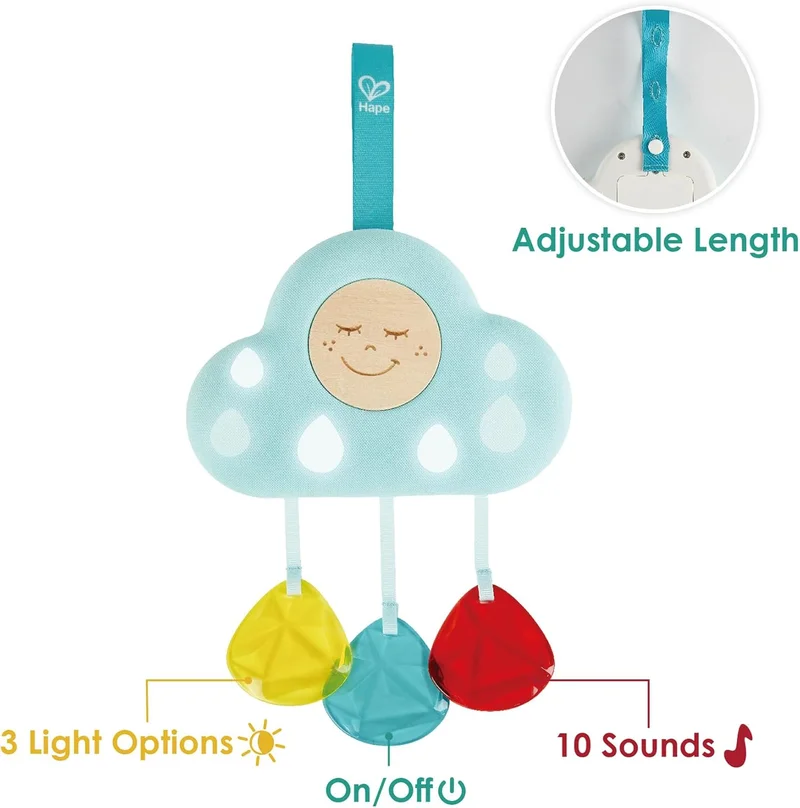 Hape Hape Baby Crib Mobile Toy with Lights & Relaxing Songs - Adjustable Night Light and Soothing Sounds