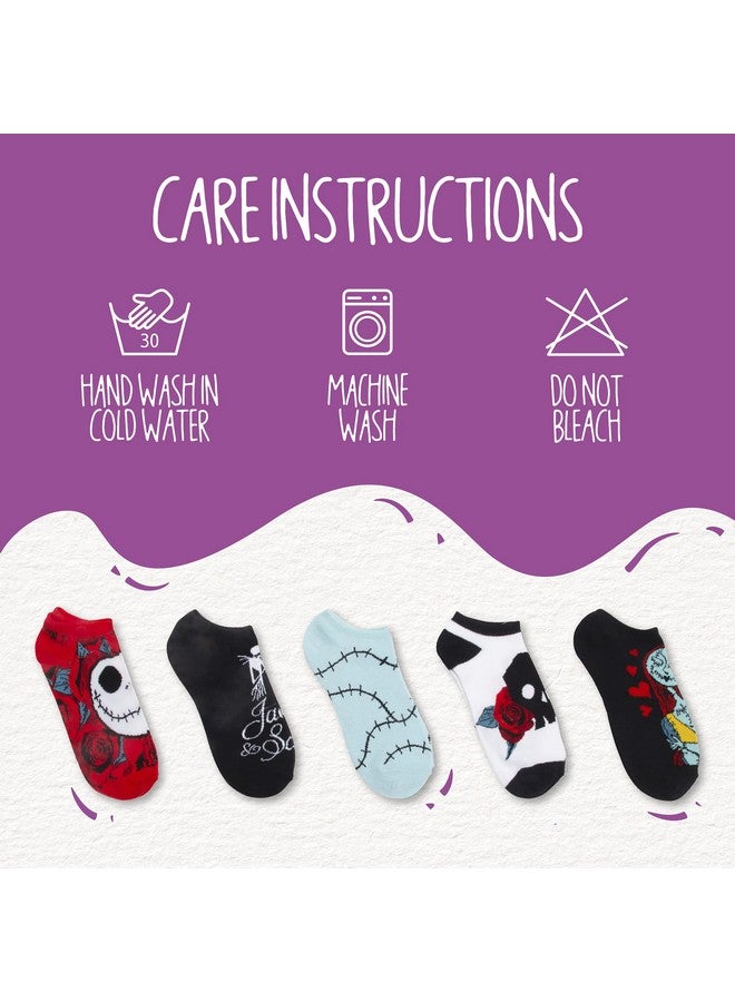 Disney womens Nightmare Before Christmas 5 Pack No Show Casual Sock, Black Primary, 9 11 US - Image 3