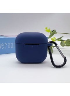 Generic Suitable For 2024 AirPods 4Th Generation Protective Cover Apple 4Th Generation Silicone Headphone Cover Bluetooth Headset Soft Shell-Color:Midnight Blue [with Buttons] Single Pearlescent Bag Packaging-Model:2024 Airpods 4th Generation  - Image 1