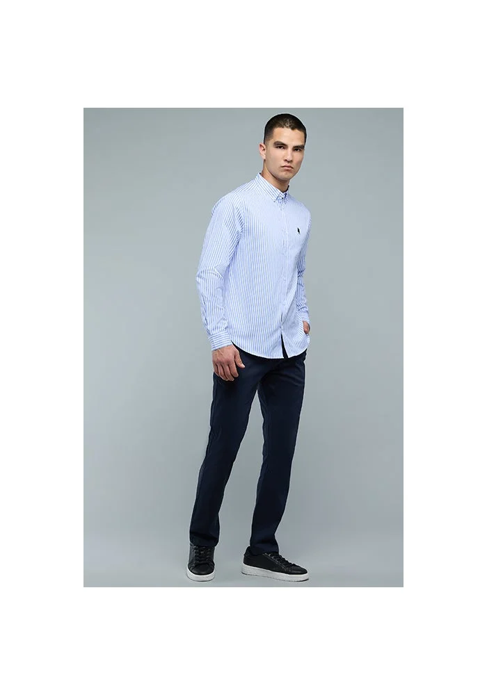 أر أند بي Solid Slim Fit Pants with Button Closure
