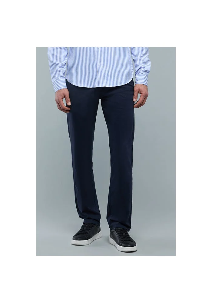 أر أند بي Solid Slim Fit Pants with Button Closure