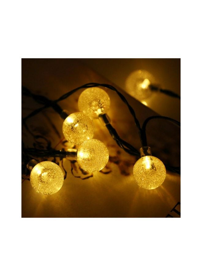 شريط إضاءة على شكل كرات كريستالية يعمل بالطاقة الشمسية أصفر 6.3متر - Image 2