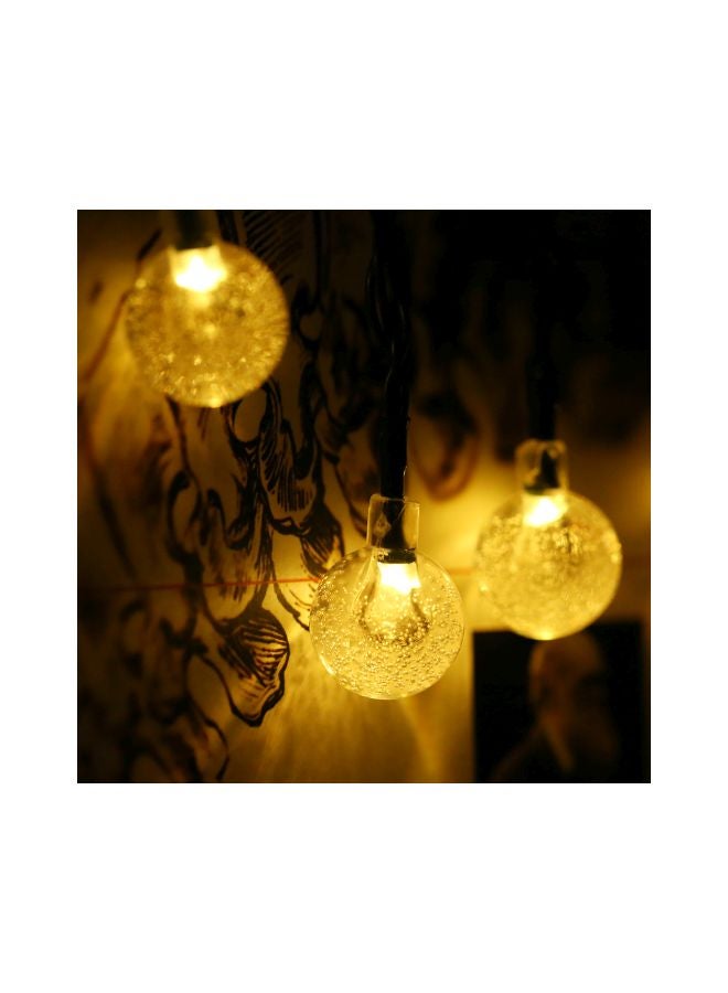 شريط إضاءة على شكل كرات كريستالية يعمل بالطاقة الشمسية أصفر 6.3متر - Image 3